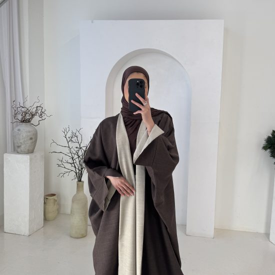BROWN TWO TONED ABAYA