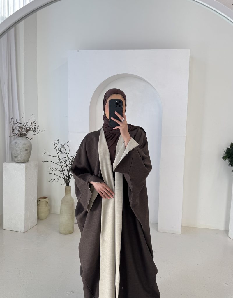 BROWN TWO TONED ABAYA