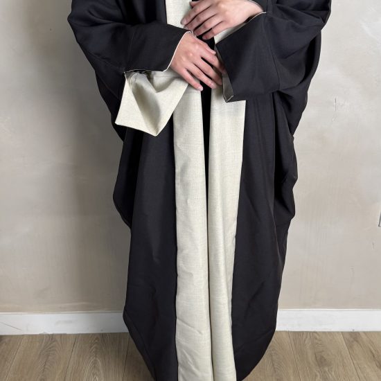 BLACK TWO TONED ABAYA
