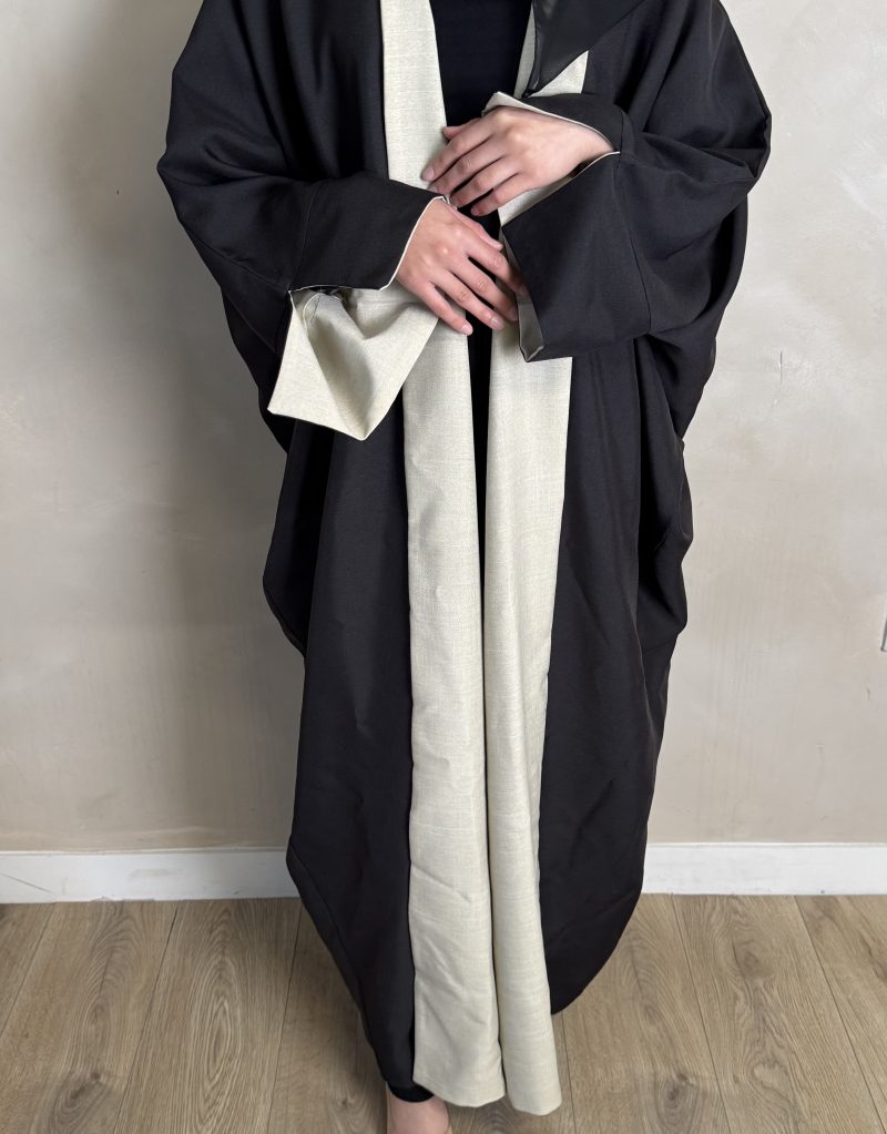 BLACK TWO TONED ABAYA