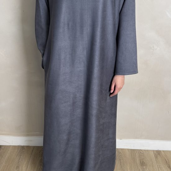 GREY SUEDE CLOSED ABAYA