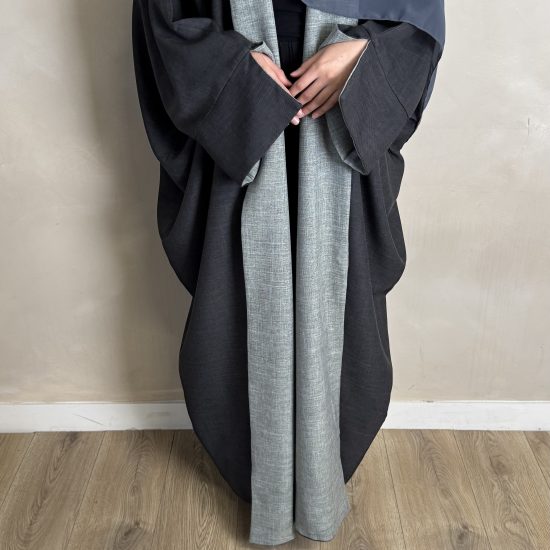 GREY TWO TONED ABAYA
