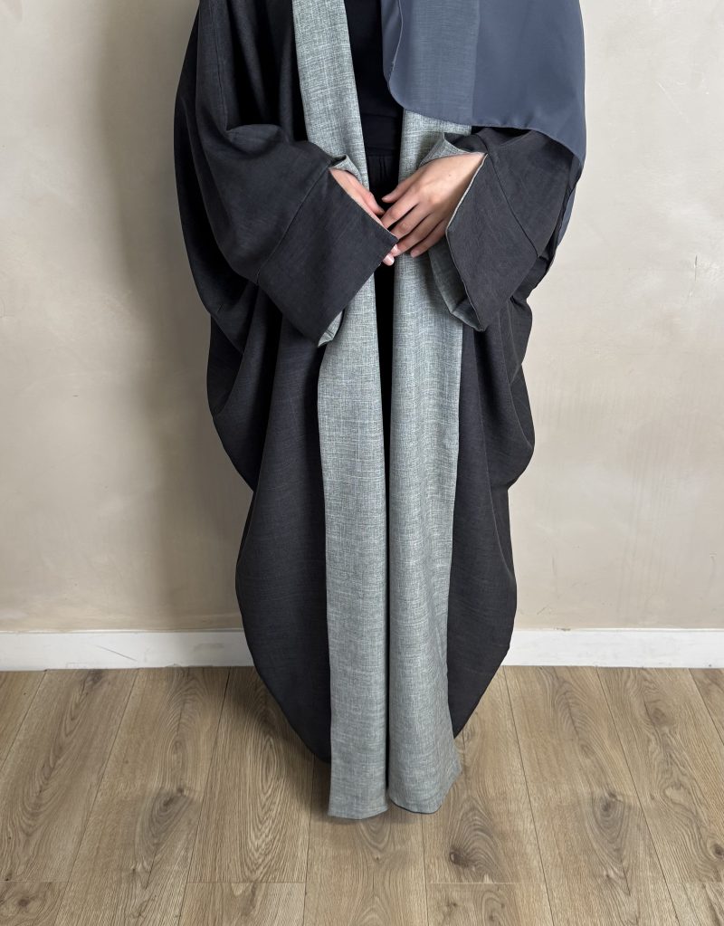 GREY TWO TONED ABAYA