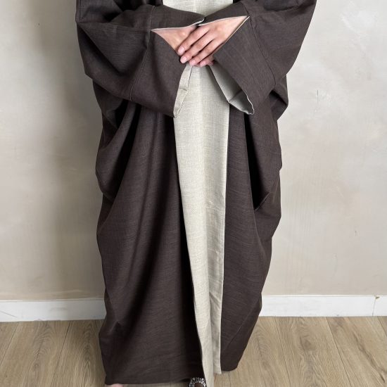 BROWN TWO TONED ABAYA