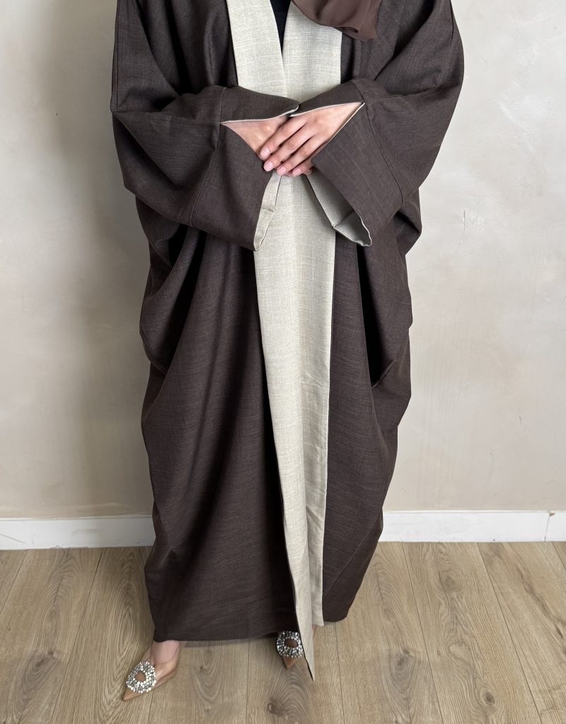 BROWN TWO TONED ABAYA