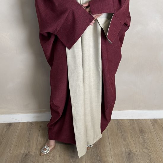 RED TWO TONED ABAYA