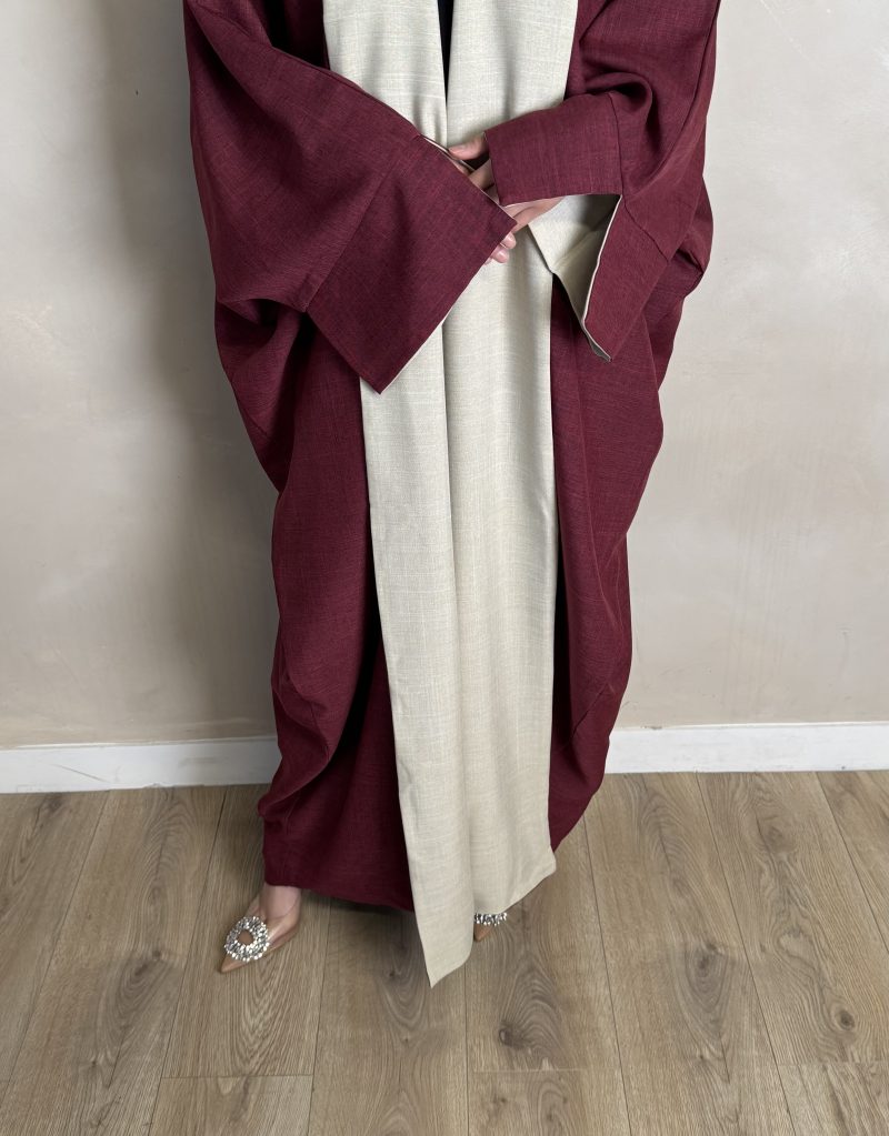 RED TWO TONED ABAYA
