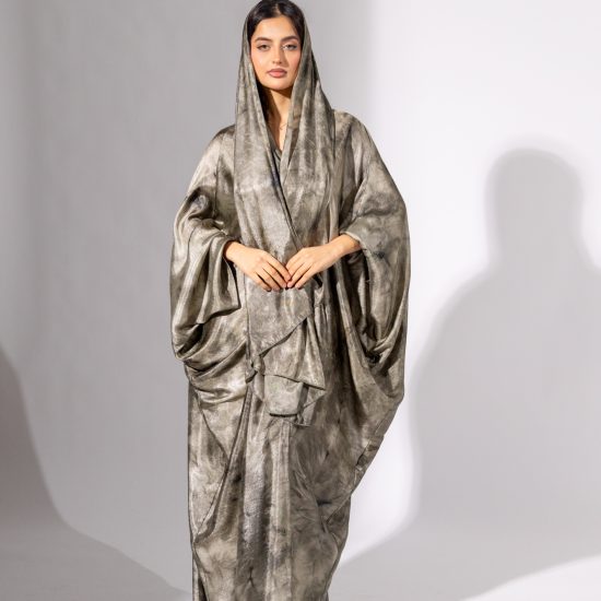 GREEN TIE-DYE ABAYA