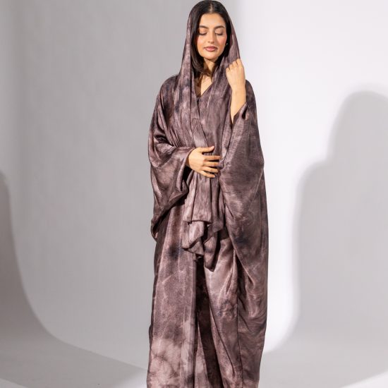 DARK PURPLE TIE-DYE ABAYA