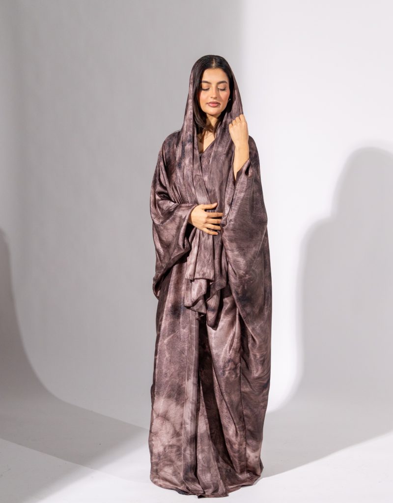 DARK PURPLE TIE-DYE ABAYA